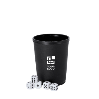 Jeu de dés avec gobelet en plastique à texture rugueuse
