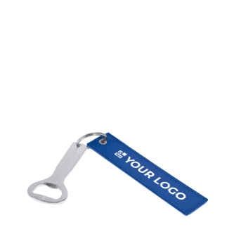 Porte-clés décapsuleur en aluminium recyclé avec sangle en polyester