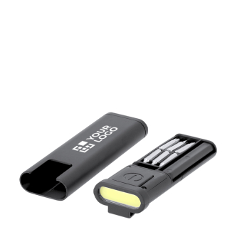 Étui en forme de lampe torche avec 6 outils à l’intérieur