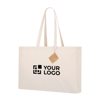Sac à soufflet en coton recyclé avec anses longues renforcées 220g/m²