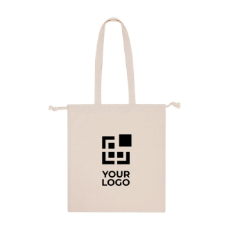 Sac en coton avec cordons et anses longues renforcées 180 g/m²