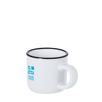 Tasse en céramique vintage bicolore avec bord noir 85 ml