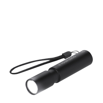 Lampe torche en aluminium recyclé avec zoom et batterie rechargeable