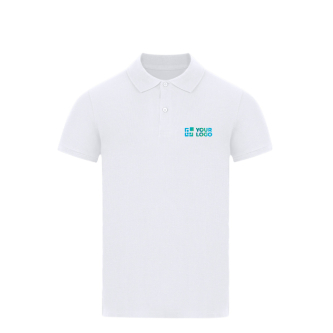 Polo enfant coton piqué blanc, manches courtes, col renforcé, 180 g/m²