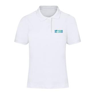 Polo femme en coton piqué, manches courtes, coupe féminine, 180 g/m²