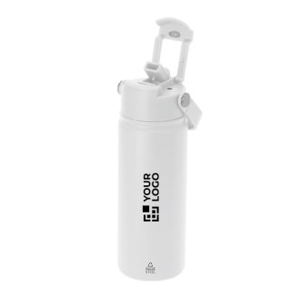Gobelet isotherme en inox avec couvercle à ouverture et paille 550 ml