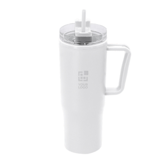 Gobelet isotherme en plastique recyclé avec anse de transport 900 ml