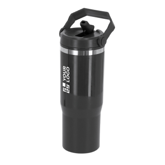 Gobelet isotherme double paroi avec paille et anse de transport 900 ml