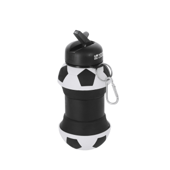 Bidon pliable en plastique, design ballon de foot et mousqueton 550 ml