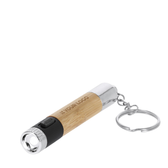 Lampe torche portable en bambou avec stylo intégré, encre bleue