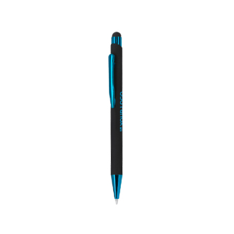 Stylo à bille en aluminium recyclé avec pointe tactile, encre bleue