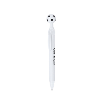 Stylo à bille à poussoir avec motif ballon de football et encre bleue