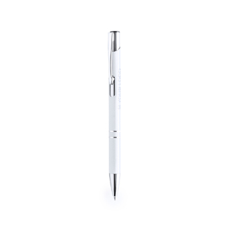 Stylo à bille en aluminium avec détails argentés, encre noire
