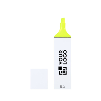 Surligneur fluorescent avec étui blanc et encre multicolore