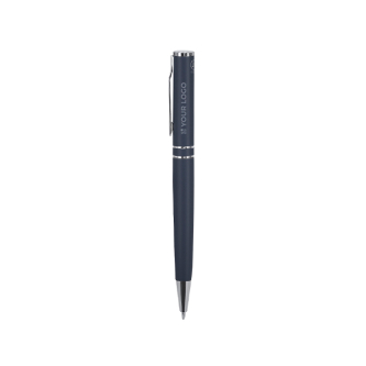 Stylo à bille rotatif en aluminium recyclé, finition mate, encre bleue