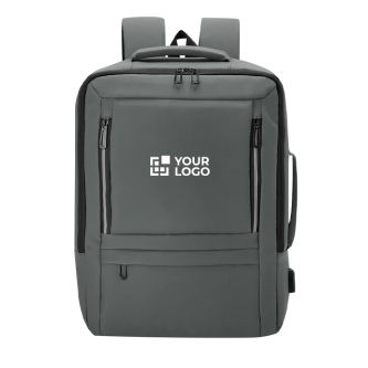 Sac à dos extensible en similicuir pour ordinateur avec port USB 15"