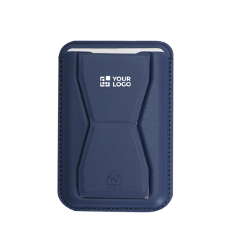 Porte-cartes en similicuir avec fixation magnétique pour téléphone