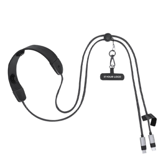 Câble chargeur USB-C avec masseur et support téléphone portable 100W