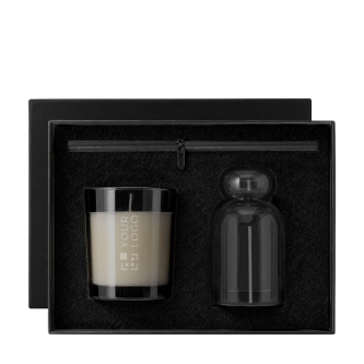 Set aromatique en verre avec diffuseur de 120 ml et bougie parfumée