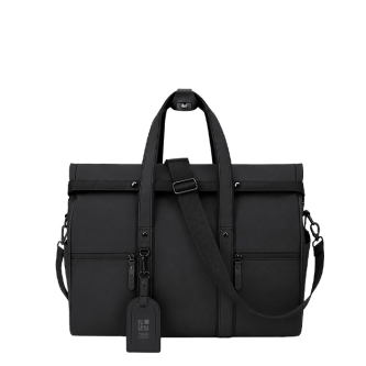 Sac de voyage roll-top similicuir avec sangle trolley et bandoulière