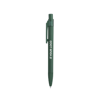 Stylo à bille en aluminium à poussoir avec caoutchouc et encre bleue