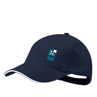 Casquette en coton peigné 6 panneaux avec détail sur la visière