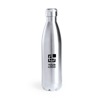 Gourde isotherme en inox recyclé finition brillante argentée 850ml