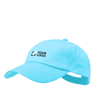 Casquette 5 panneaux en coton avec velcro en plusieurs coloris