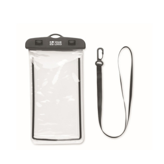 Pochette téléphone étanche avec cordon réglable et amovible vue avec zone d'impression