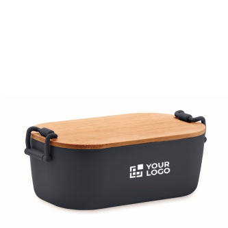 Lunchbox avec couvercle en bambou et 2 clips latéraux 700ml