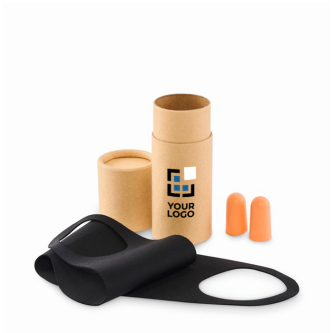 Étui de voyage cylindrique, masque pour les yeux, bouchons d’oreilles