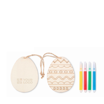 Set de coloriage avec œuf de Pâques à suspendre et 4 feutres
