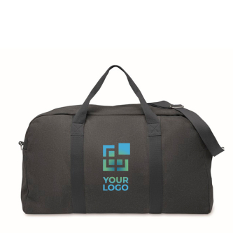 Sac de voyage monochrome en tissu recyclé avec double anse