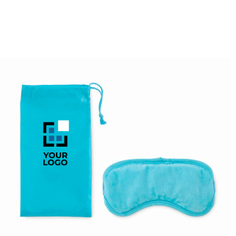 Masque de sommeil avec perles de gel, dans un sac à cordon