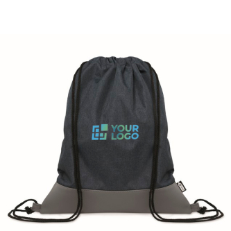 Sac à cordon en polyester RPET avec détail en cuir à la base
