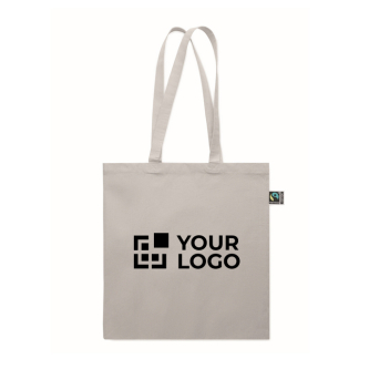 Sac de courses en coton Fairtrade avec soufflet 180 g/m²