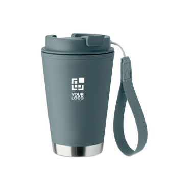 Verre à double paroi à emporter avec sangle RPET 300 ml