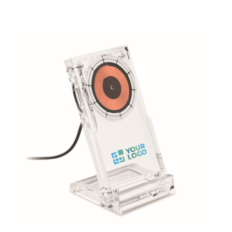 Support transparent pour téléphone avec chargeur sans fil 15W
