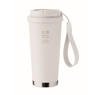 Gobelet de 500ml en inox recyclé avec couvercle et paille 2 en 1
