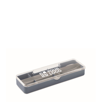Set de couverts en acier inoxydable dans étui en plastique