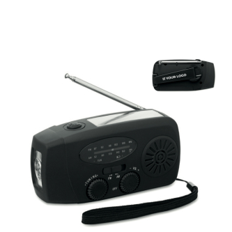 Radio portable solaire avec lampe et batterie d’urgence