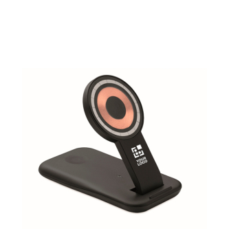 Station de charge 3 en 1 avec support pour téléphone compatible Apple®
