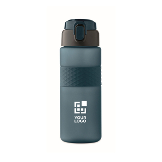 Bouteille RPET avec bouchon rabattable et paille incluse 500ml