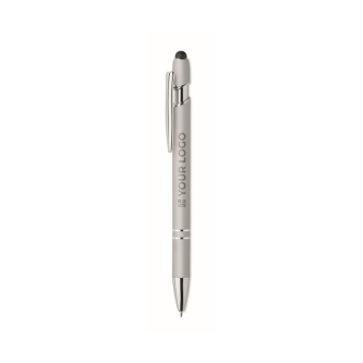 Stylo en aluminium recyclé avec finition caoutchoutée encre bleue