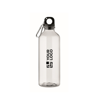 Bouteille translucide en RPET avec bouchon et mousqueton 500 ml