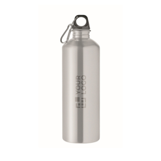 Bouteille en acier inoxydable recyclé avec mousqueton 1 L