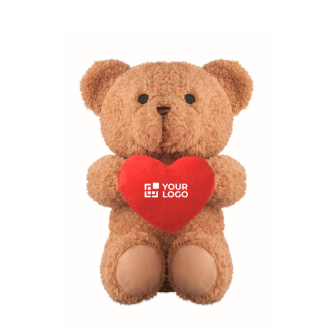 Grand ours en peluche 23 cm avec cœur rouge