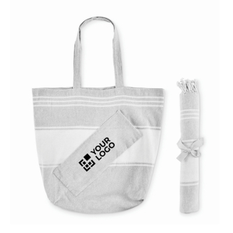 Set de serviette hammam et sac de plage 180 g/m²