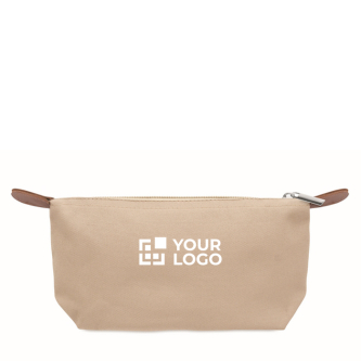Trousse de toilette en polyester RPET et similicuir avec zip