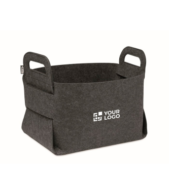 Panier de rangement pliable en feutre RPET avec poignées latérales